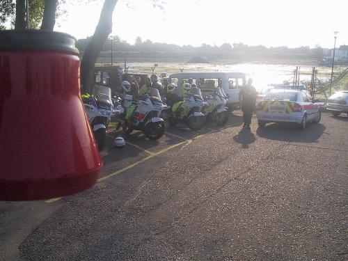 a positive gaggle of Police vehicles